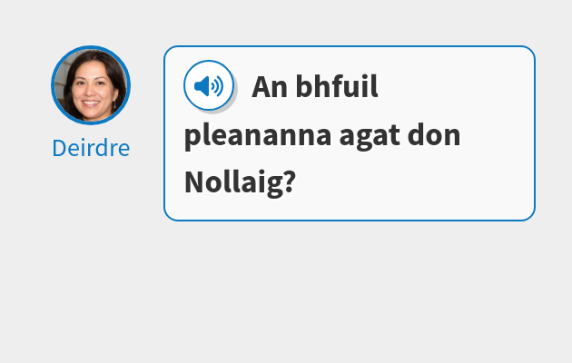 An bhfuil pleananna agat don Nollaig?